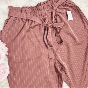 Plus size high waisted tie pants